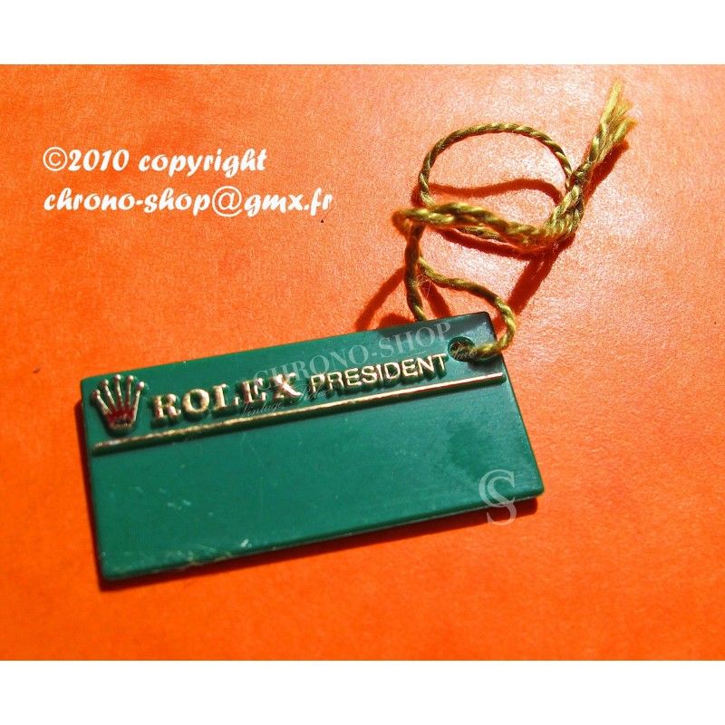 ROLEX PRESIDENT GREEN HANG TAG