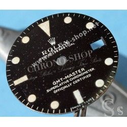 Rolex Rare Pièce de Collection Cadran Vintage Montres GMT Master 1675, 1675 PCG Long E Mark I