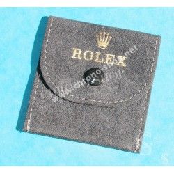 Rare Mini Etui pochette Suédine Montres Rolex Velours grise Accessoires Montres horlogerie Fournitures stockage