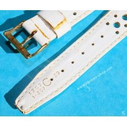 BRACELET RALLY VINTAGE SIMILI CUIR BLANC TROPIC 20mm MONTRES ANCIENNES STYLE RACING REF 1267