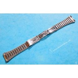 NSA Rare 70's New, NOS Swiss band Bitons & Ssteel Watch Sport Bracelet Zenith, Longines, Heuer 18mm ends