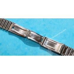 NSA Rare 70's New, NOS Swiss band Bitons & Ssteel Watch Sport Bracelet Zenith, Longines, Heuer 18mm ends