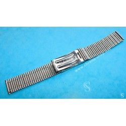 NSA Rare 70's New, NOS Swiss band Bitons & Ssteel Watch Sport Bracelet Zenith, Longines, Heuer 18mm ends