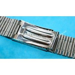 NSA Rare 70's New, NOS Swiss band Bitons & Ssteel Watch Sport Bracelet Zenith, Longines, Heuer 18mm ends