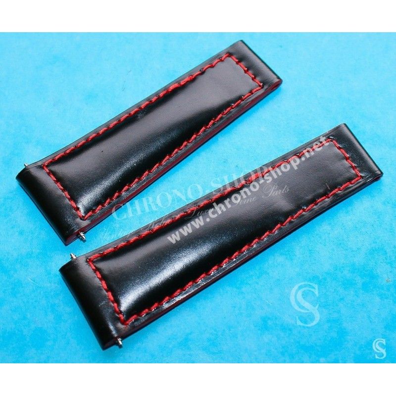 Original NEW 20mm For Daytona 116519, 116509 Genuine Crocodile Leather Band Black & Red color