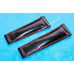 Original NEW 20mm For Daytona 116519, 116509 Genuine Crocodile Leather Band Black & Red color