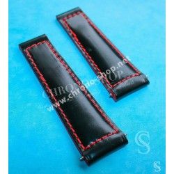 Original NEW 20mm For Daytona 116519, 116509 Genuine Crocodile Leather Band Black & Red color