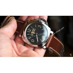 PANERAI OFFICINE BRACELET CUIR MARRON 26mm MONTRES LUMINOR, RADIOMIR, MARINA PAM