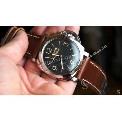 PANERAI OFFICINE BRACELET CUIR MARRON 26mm MONTRES LUMINOR, RADIOMIR, MARINA PAM