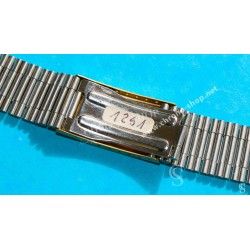 NSA Rare 70's New, NOS Swiss band Bitons & Ssteel Watch Sport Bracelet Zenith, Longines, Heuer 18mm ends