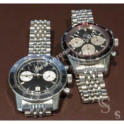 Heuer Chronograph Carrera 2447 Vintage & Collectible steel watch Ssteel bracelet Beads of Rice 18mm 60-70s