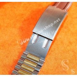 NSA Rare 70's New, NOS Swiss band Bitons & Ssteel Watch Sport Bracelet Zenith, Longines, Heuer 18mm ends