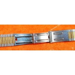 NSA Rare 70's New, NOS Swiss band Bitons & Ssteel Watch Sport Bracelet Zenith, Longines, Heuer 18mm ends