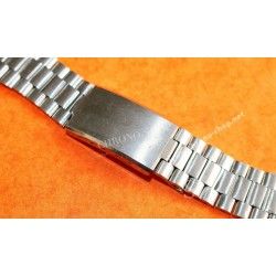 Vintage  70's Bracelet 22mm Mailles pliées swiss Made Montres Acier montres anciennes Sport Heuer, Enicar, universal, Movado