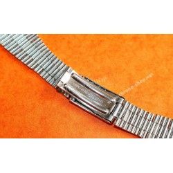 Vintage  70's Bracelet 22mm Mailles pliées swiss Made Montres Acier montres anciennes Sport Heuer, Enicar, universal, Movado