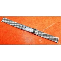 Bracelet 14mm ancien Acier SWISS MADE de montres Vintage signé NSA Fermoir extensible
