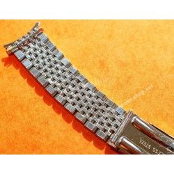 Vintage & Collectible watch Ssteel bracelet Beads of Rice 20mm 60's Rolex,Heuer,IWC,Omega,Breitling,Vacheron
