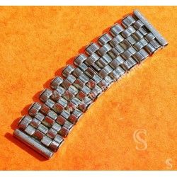 Unsigned flat-link, folded links, 1960s watch Steel half band Bracelet Seamaster 300 Omega Speedmaster