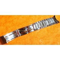 Unsigned flat-link, folded links, 1960s watch Steel band Bracelet for Seamaster 300 Omega Speedmaster