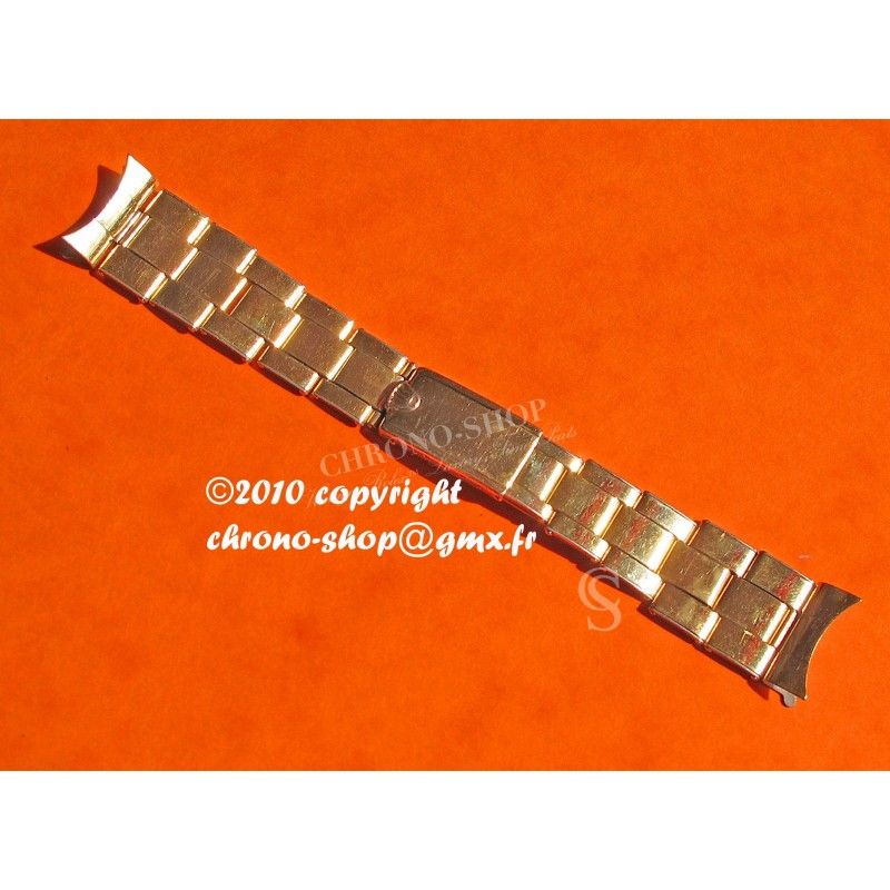 BRACELET ROLEX EXTENSIBLE RIVETS 1967 PLAQUE OR 19mm