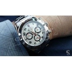 ★★ Rare Awesome Rolex Cosmograph Daytona SILVER RACING ARABIC Dial Ref.116509, 116519, 116520 cal 4130 ★★