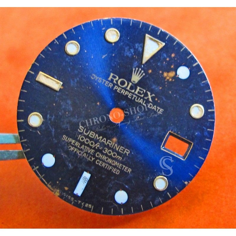 Vintage Genuine Rolex Submariner Gold 16803 16808 dial luminova markers