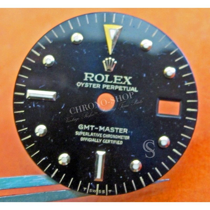 ROLEX GMT MASTER 16753 16758 CADRAN OR NOIR NIPPLE DIAL BEYELER GENEVE