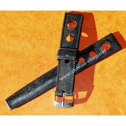 Rubber 18mm Black Holes Tropic watch Racing strap type 1960/70s vintage dive band Heuer, Omega, Tissot, Vintages watches