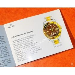 ROLEX GMT-MASTER VINTAGE Colorful Instructions manual, Espanol, spanish, Libretto, 1970's 1675, 1675/0, 1675/3, 1675/8