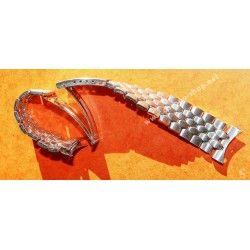 BRACELET VINTAGE MAILLE Hexagone DE MONTRES EN ACIER 19mm TYPE UNIVERSAL GENEVE, ENICAR, JAEGER LECOULTRE