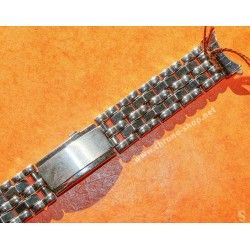 Rare 70's Swiss band Ssteel Watch Folded links Sport Bracelet Zenith, Longines, Heuer, Omega 18mm ends