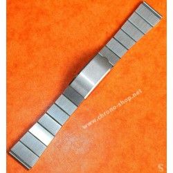 Rare 70's Swiss band Ssteel Watch Folded Flats links Sport Bracelet Zenith, Longines, Heuer, Omega 20mm ends