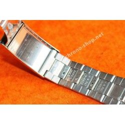 Rare 70's Swiss band Ssteel Watch Folded Flats links Sport Bracelet Zenith, Longines, Heuer, Omega 20mm ends