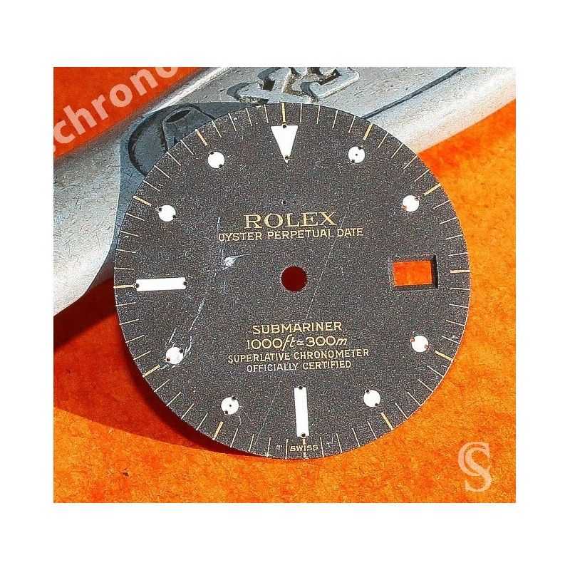 ROLEX RARE SUBMARINER DATE MAT FADED WATCH DIAL PART 16808, 16803, 16613, 16618 CAL 3035, 3135