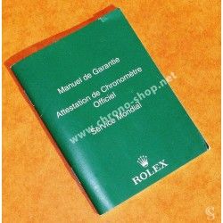 ROLEX "CERTIFIED OFFICIAL CHRONOMETER" GREEN BOOKLET, MANUAL WORLDWIDE WATCH SERVICE WARRANTY
