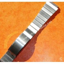 Rare 70's Swiss band Ssteel Watch Folded Flats links Sport Bracelet Zenith, Longines, Heuer, Omega 20mm ends