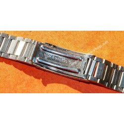 Rare 70's Swiss band Ssteel Watch Folded Flats links Sport Bracelet Zenith, Longines, Heuer, Omega 18mm ends