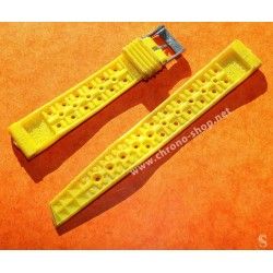 Vintage Yellow Watch 70's 16mm ALASKA Tropic SUB Dive Strap New Old Stock Watch Band nos