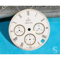 Ebel Authentique Cadran blanc Montres 38mm Chronograph ref  1137240-16765P Or Acier