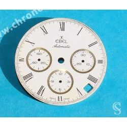 Ebel Authentique Cadran blanc Montres 38mm Chronograph ref  1137240-16765P Or Acier