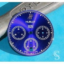 HUBLOT Rare Cadran Bleu profond montres MDM Geneve Chronograph Date Quartz ref 1621.1