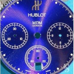 HUBLOT Rare Cadran Bleu profond montres MDM Geneve Chronograph Date Quartz ref 1621.1