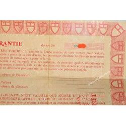TUDOR 80's Rare document paper watch Certificate Guarantee Garantie Certificat Certificato ref 584.06
