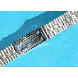 Rare 70's Swiss band Ssteel Watch Folded Flats links Sport Bracelet Zenith, Longines, Heuer, Omega 18mm ends