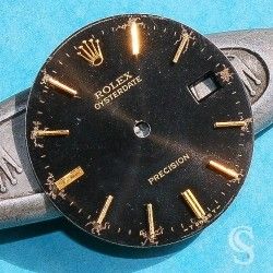 ROLEX VINTAGE RARE CADRAN NOIR MONTRES ROLEX OYSTERDATE PRÉCISION OYSTER Ø27mm