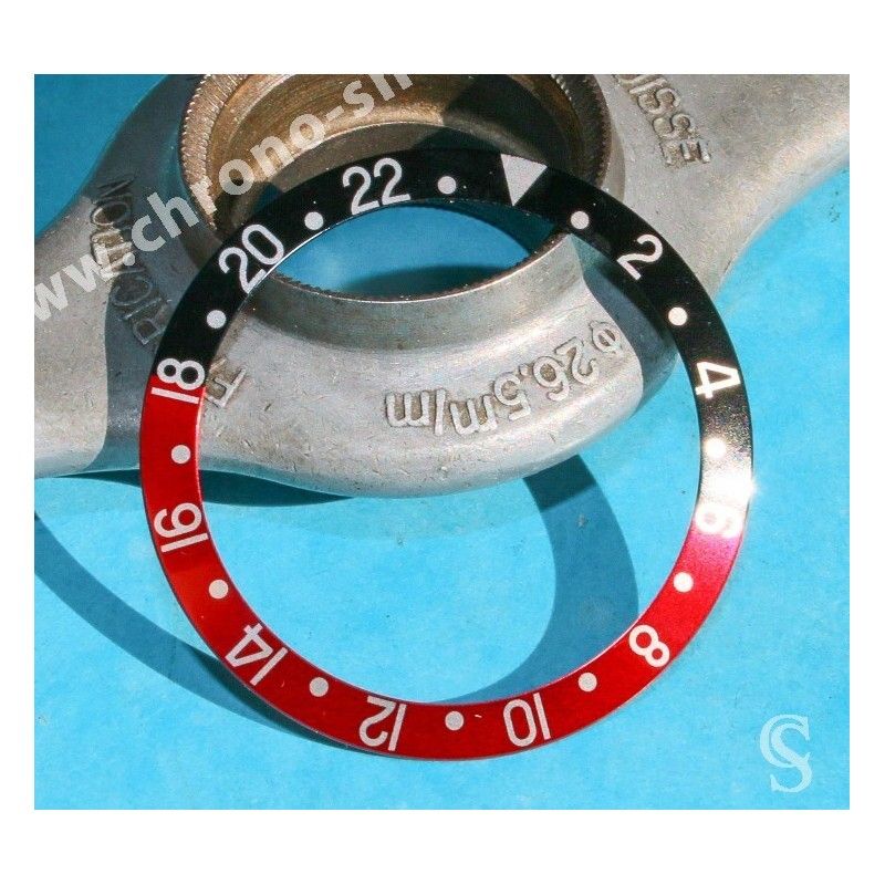 Rolex Graduated 24H bezel watch Insert Red & black GMT Master II 16710, 16700, 16760 Sofia Loren, Fat Lady OEM Original