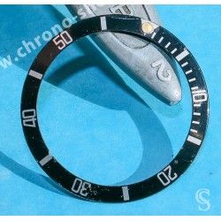Rolex 80's used Vintage Black Submariner date watch Bezel Insert Tritium 16800, 16610, 168000