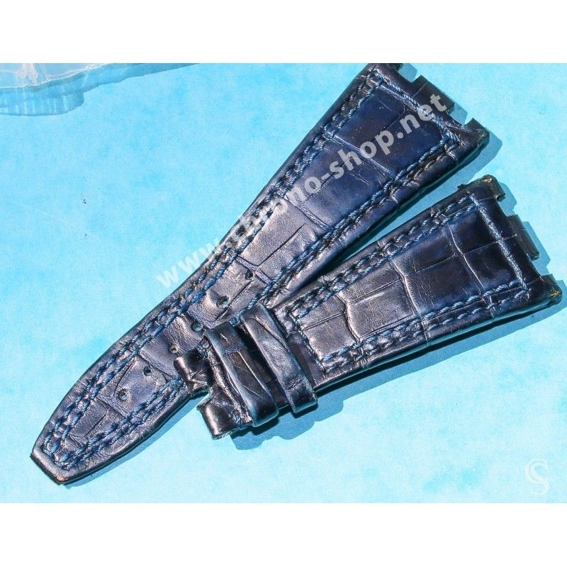 Audemars Piguet Genuine Crocodile Black leather strap band Royal Oak Offshore Rubens Barrichello Ref BR403.537.002CR
