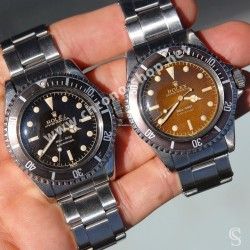 Rolex Rare pièce détachée horlogerie insert bezel insert LONG FIVE Montres Vintages Submariner 5510,5508,5512,5513 Perle tritium
