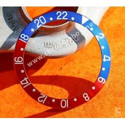 ROLEX AUTHENTIQUE GMT MASTER INSERT GRADUE 24H DE LUNETTE 1675, 16750 COULEUR PEPSI